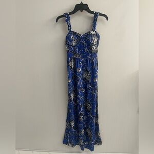 Blue Floral Maxi Dress